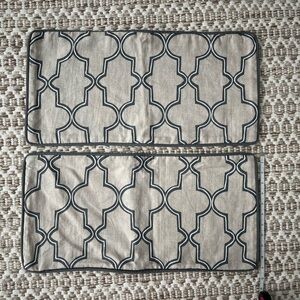 2 Custom Gray and Tan Lumbar Pillow Covers